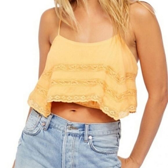 NEW FREE PEOPLE Home Again Cami Orange Tank Top - Picture 5 of 12